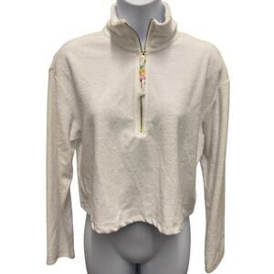 Stoney Clover Lane x Target Women S Cropped 1/4 Zip Terry Cloth Sweatshirt White